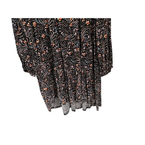 Maeve Black Floral Print Long Sleeve Mini Dress Size Med - Picture 5 of 10